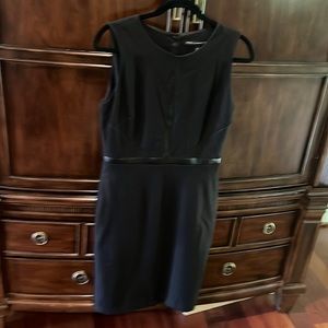 White House black market midi dress with faux leather pattern